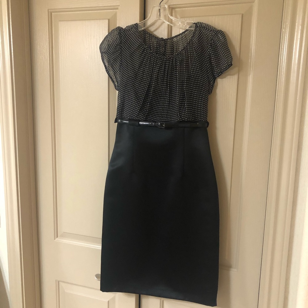 TAHARI Polka-Dot Cocktail Dtess